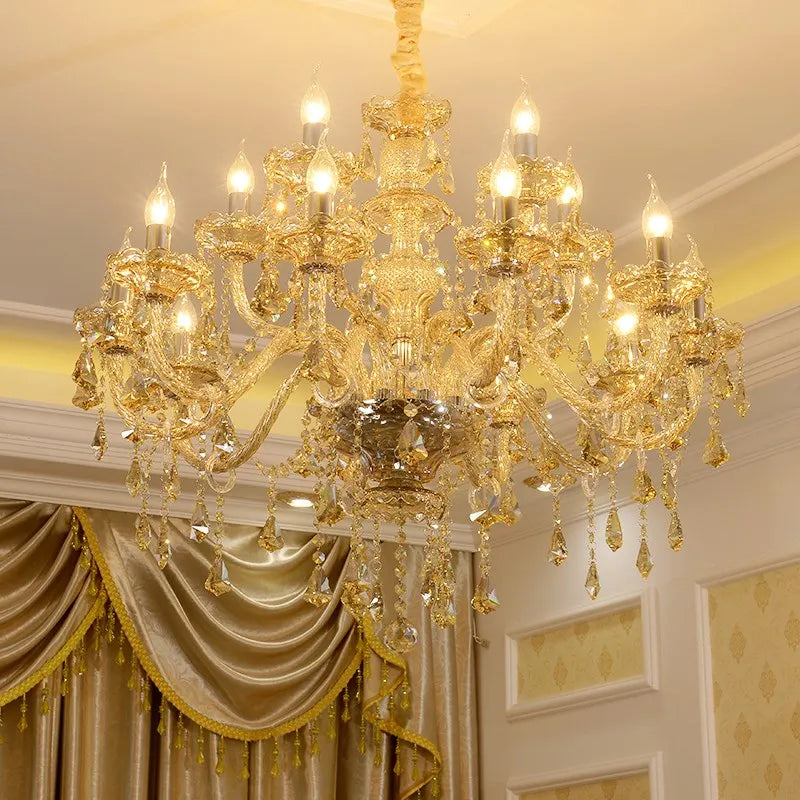 lustre en cristal lumineux pour décoration moderne élégante