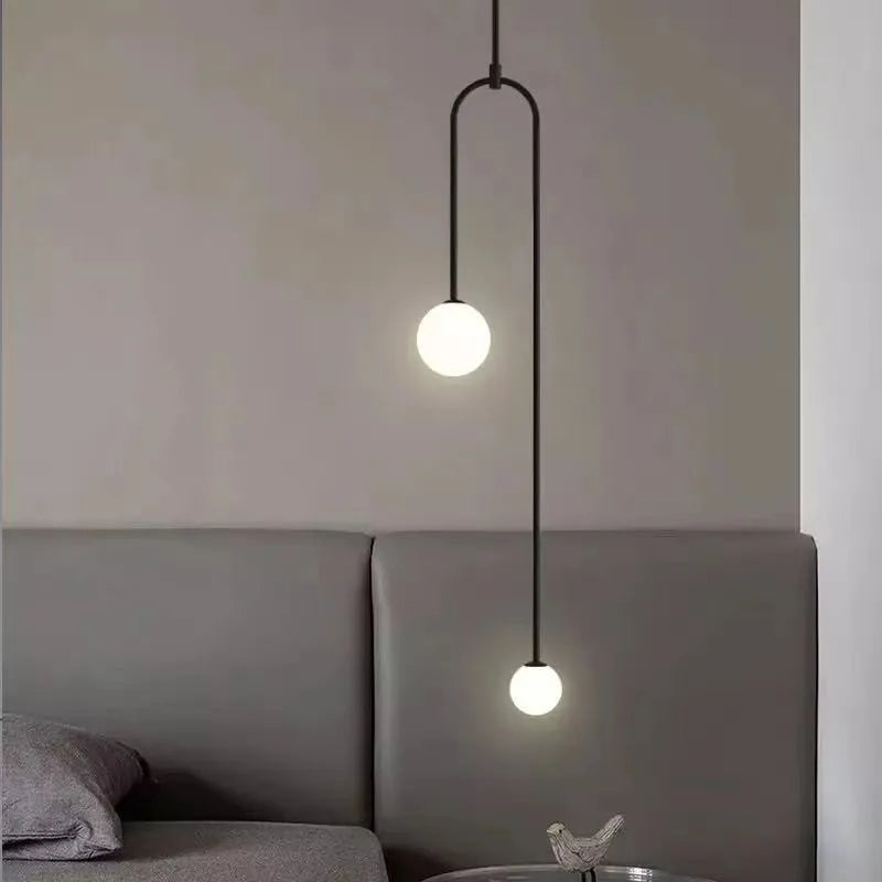 lustre rétro double tête personnalité nordique décoration boutique