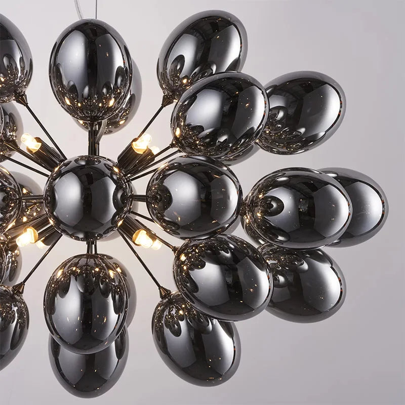 Lustre en verre en forme de raisin postmoderne