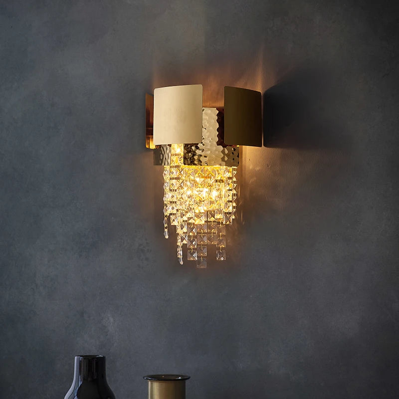 NAVIMC moderne applique en cristal pour chevet or applique murale LED appliques luminaires salon décor applique murale LED lumière en cristal