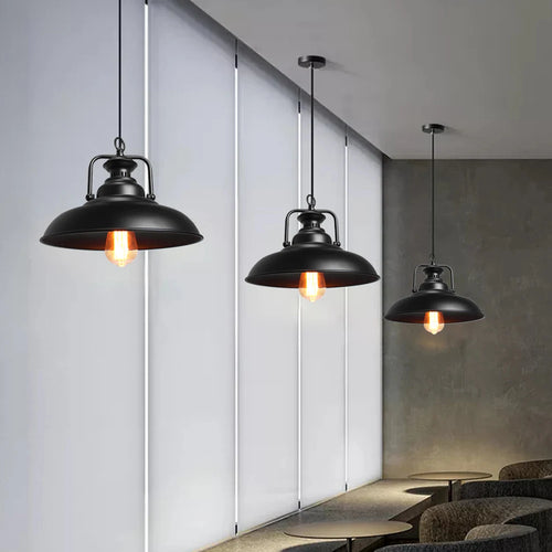suspension loft industriel vintage lampe lustre rétro éclairage abat-jour