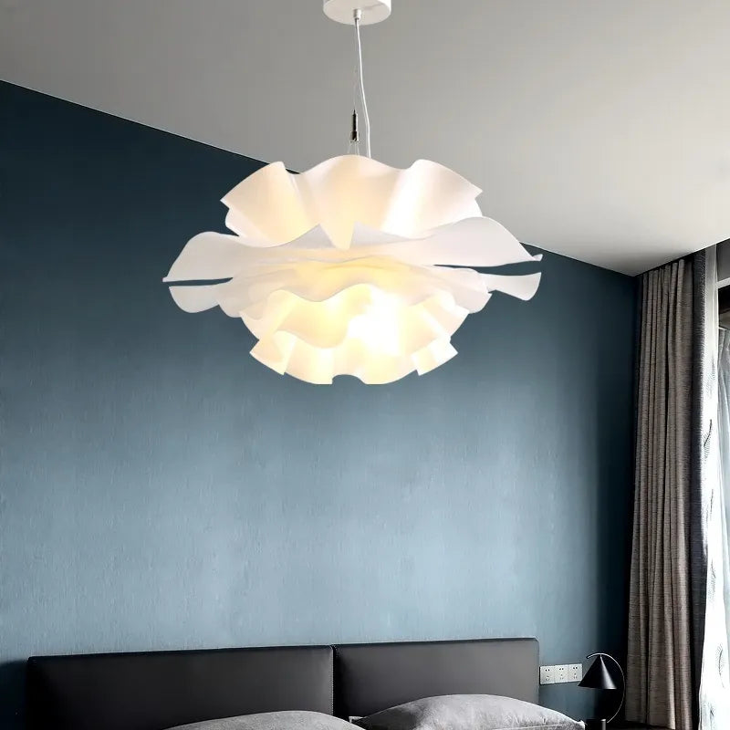 Lustre à fleurs blanches design nordique suspension pour chambre salon Bar lampe à manger chambre d'enfants suspension danoise