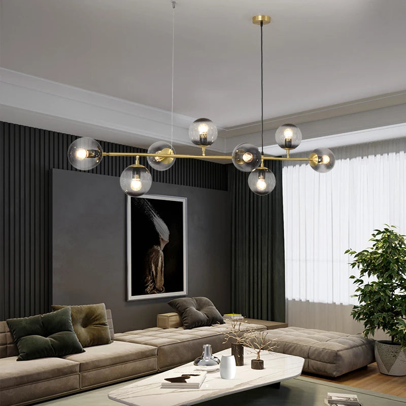 lustre nordique suspendu moléculaire haricot magique décor maison