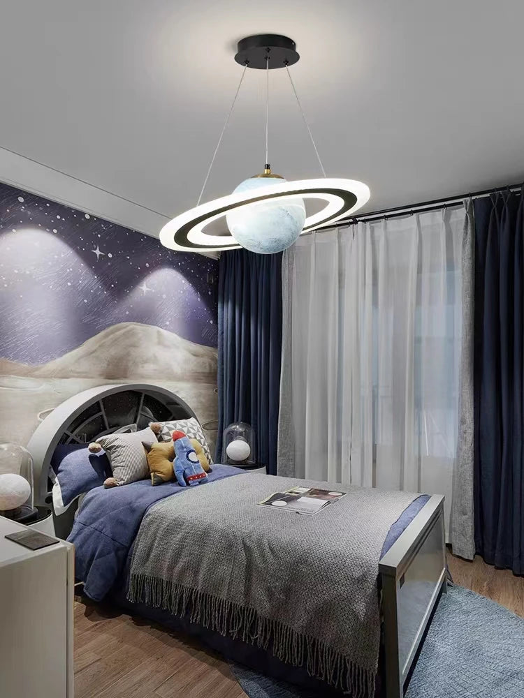 lustre nordique enfant led créatif dessin animé espace planète