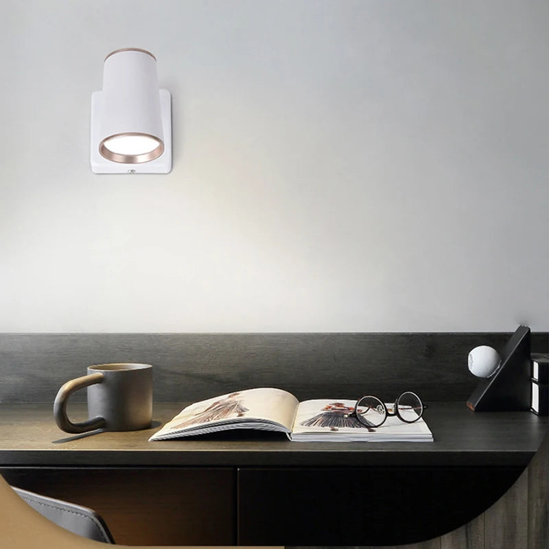 lampe de chevet led rotative à 360 degrés pour maison hôtel