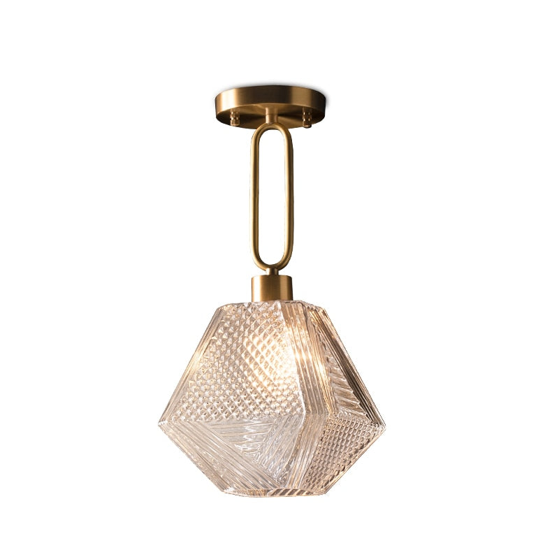 Ceiling light with lampshade retro glass Doolin