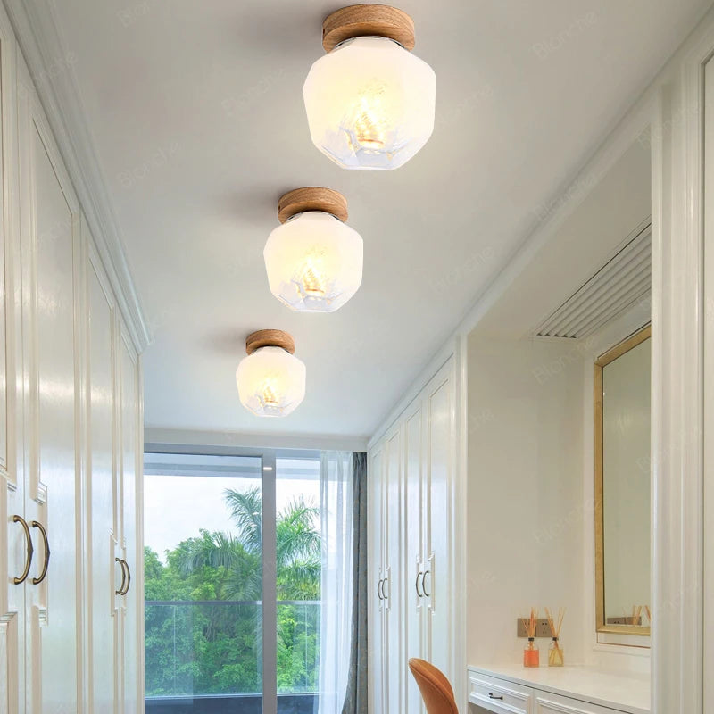 plafonnier moderne en verre pour décoration intérieure avec éclairage led