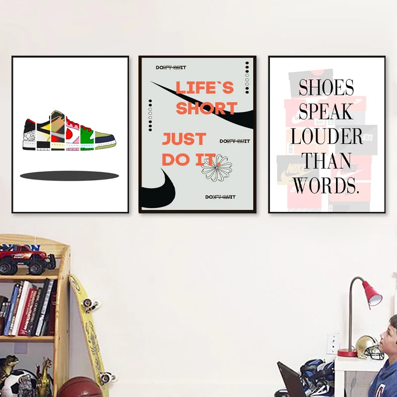 affiche art mural sneaker box moderne pour passionnés de sneakers