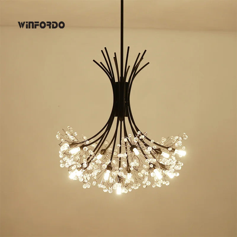 lustre moderne en cristal avec led luminaria lampadario