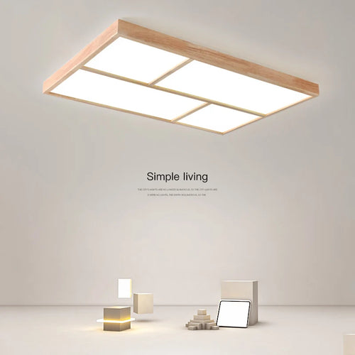 plafonnier led moderne en bois véritable pour usage intérieur