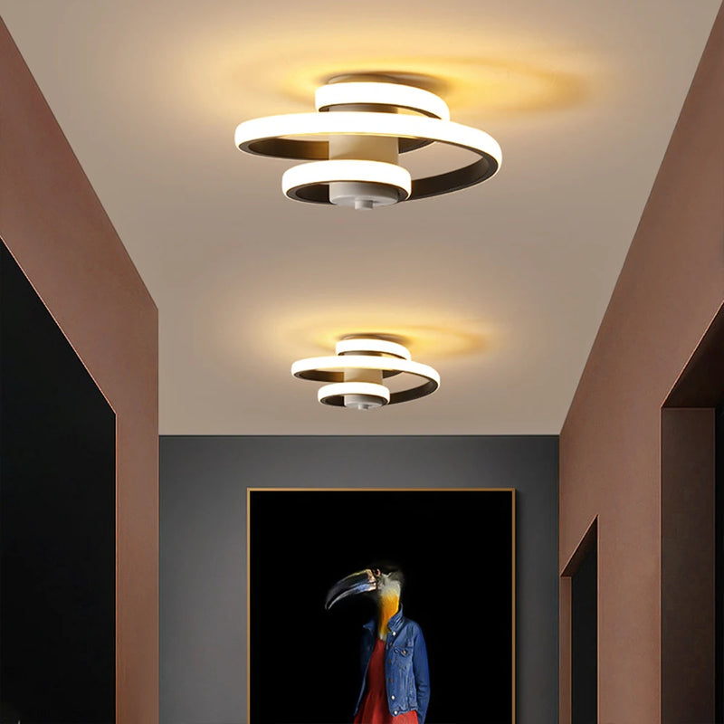 plafonnier led spirale minimaliste pour intérieur moderne