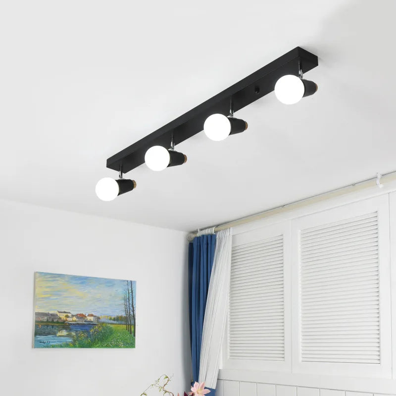 plafonnier led moderne nordique montage en surface fer long