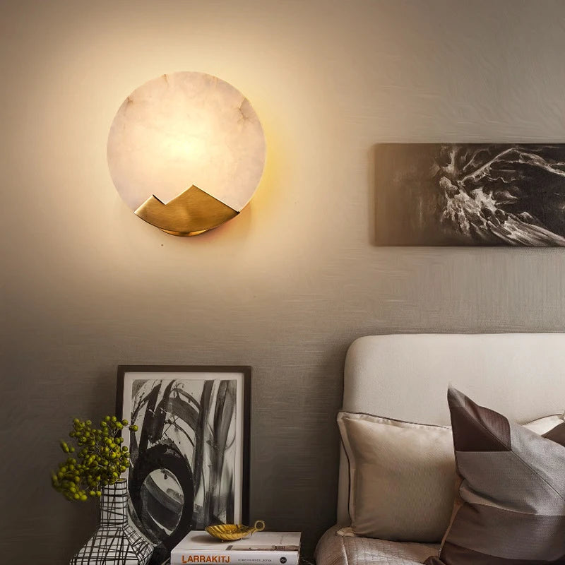 applique murale à led en marbre design minimaliste pour intérieur élégant
