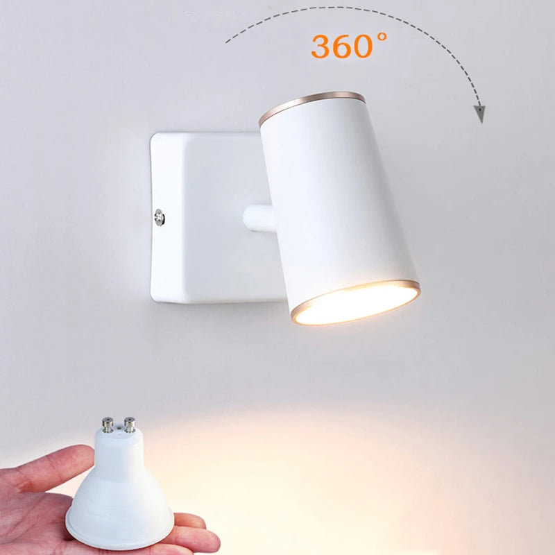 lampe de chevet led rotative à 360 degrés pour maison hôtel