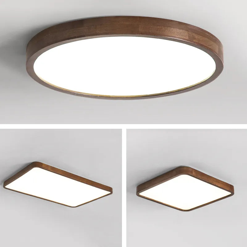 Plafonnier moderne LED bois massif