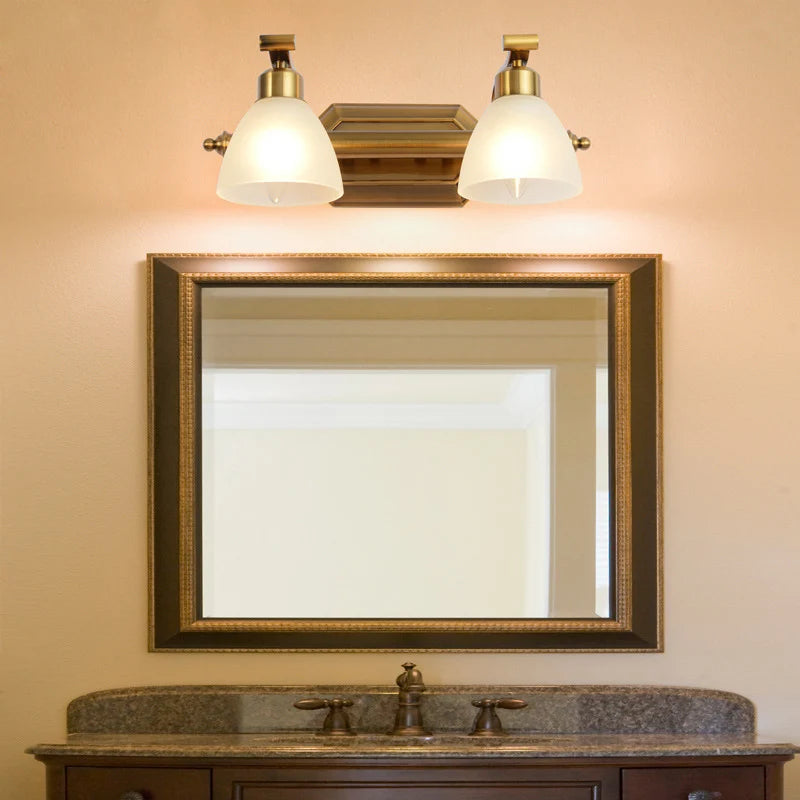 applique murale vintage led avec abat-jour en verre bronze