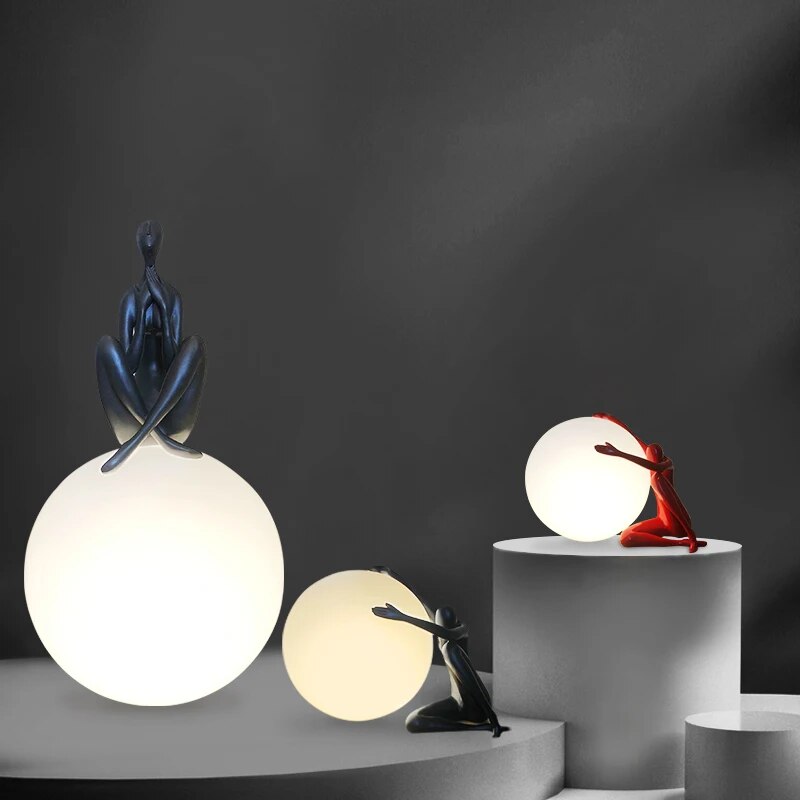 Lampe table sculpture abstraite humaine