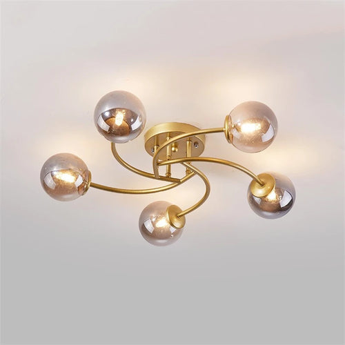 plafonnier nordique simple en verre avec led moderne