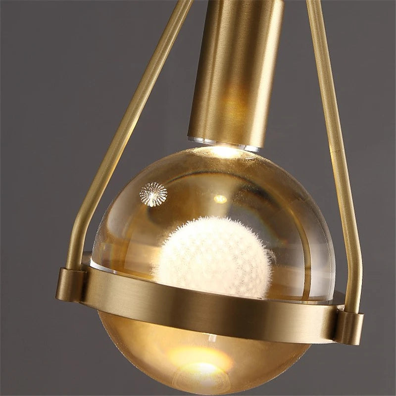 Suspension Cristal Cuivre Luxe Moderne