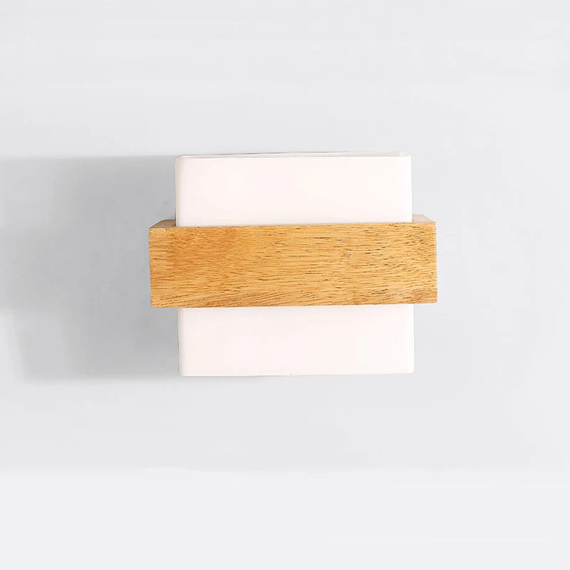 lampe de chevet led japonaise en bois massif créatif