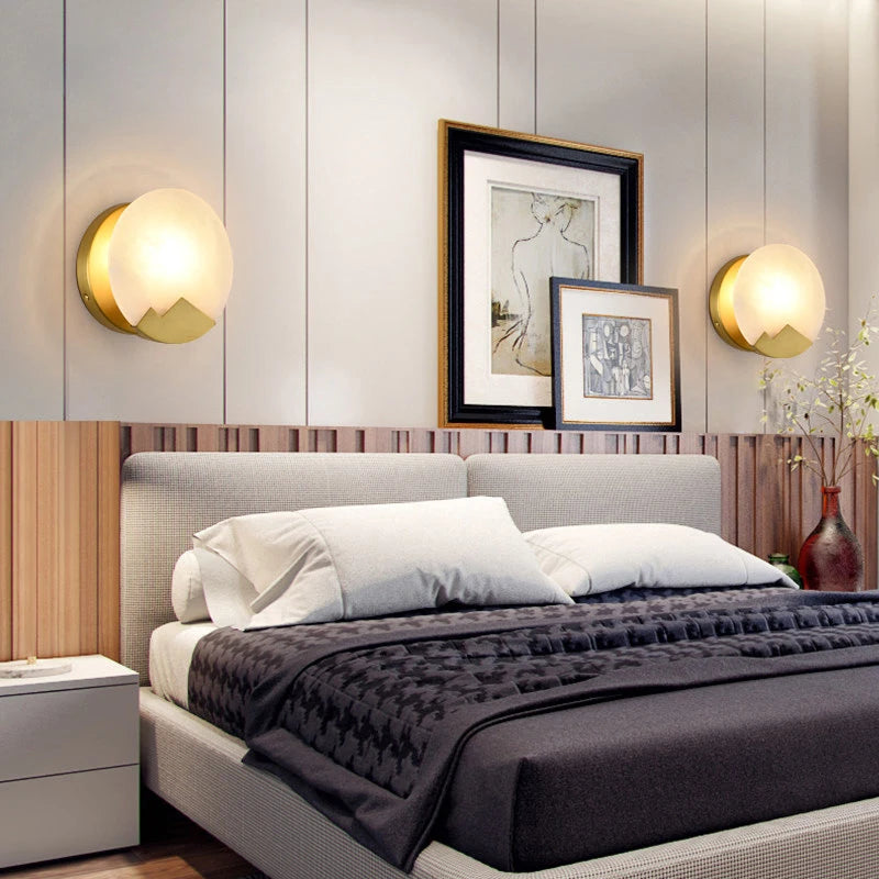 applique murale à led en marbre design minimaliste pour intérieur élégant