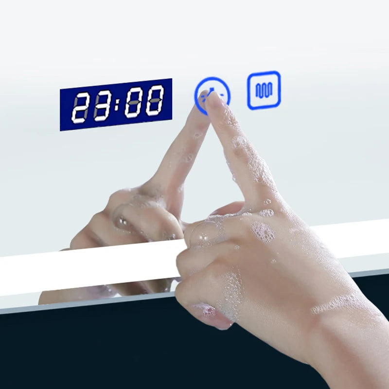 miroir intelligent multifonction avec haut-parleur bluetooth et led réglable