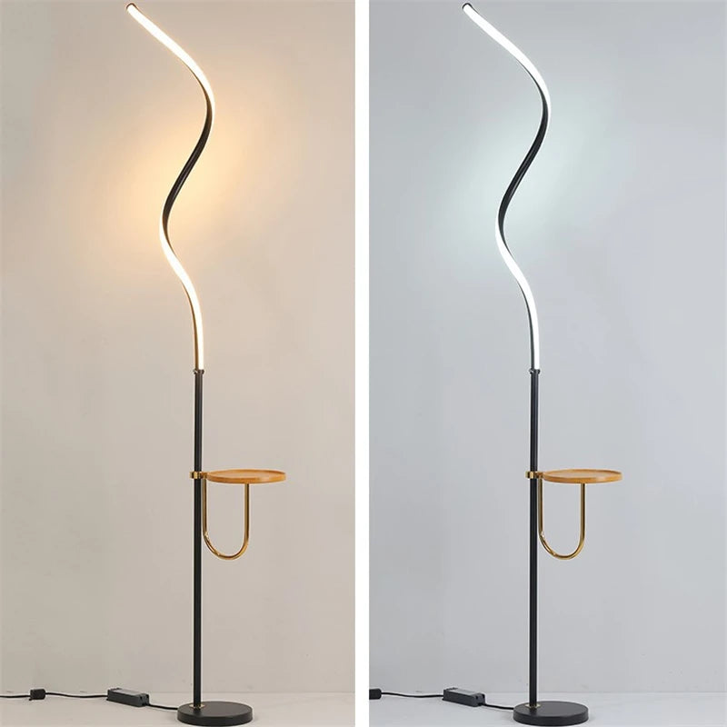 lampadaire led courbe moderne décoration nordique lampes debout luminaires