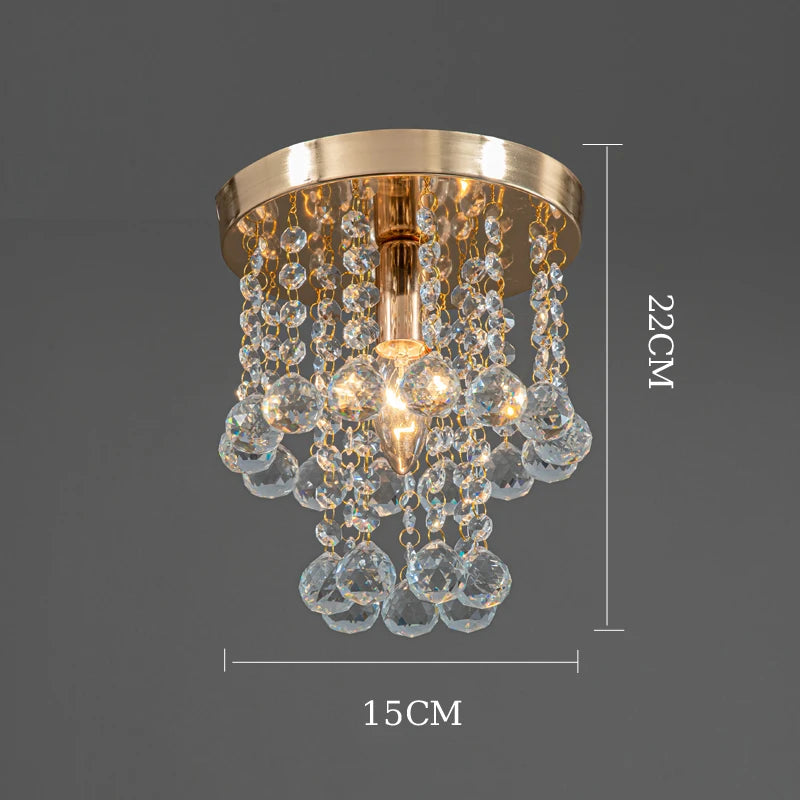 suspension en cristal doré et argenté décoratif