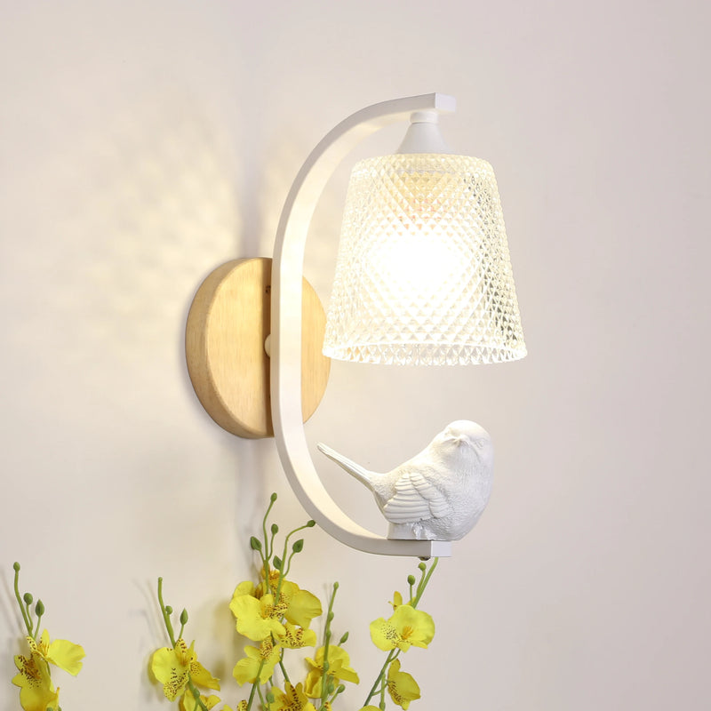 Applique murale led nordique avec appliques d'oiseaux
