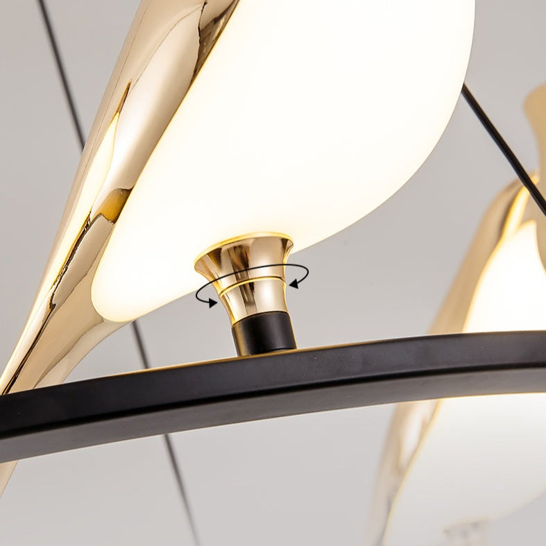 Pie golden birds luxury LED chandelier