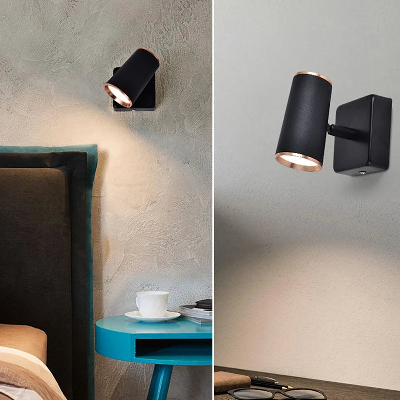 lampe de chevet led rotative à 360 degrés pour maison hôtel