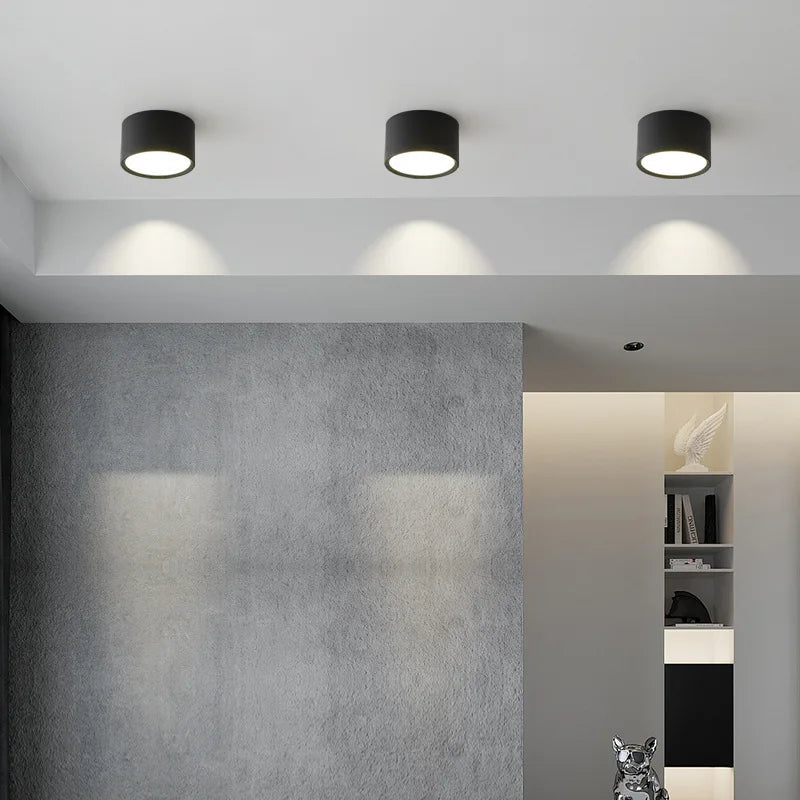 Spot de plafond LED rond en métal