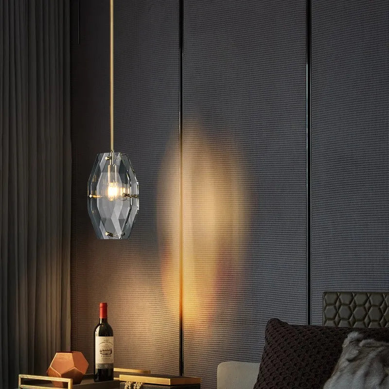 lustre nordique en cuivre et verre créatif simple