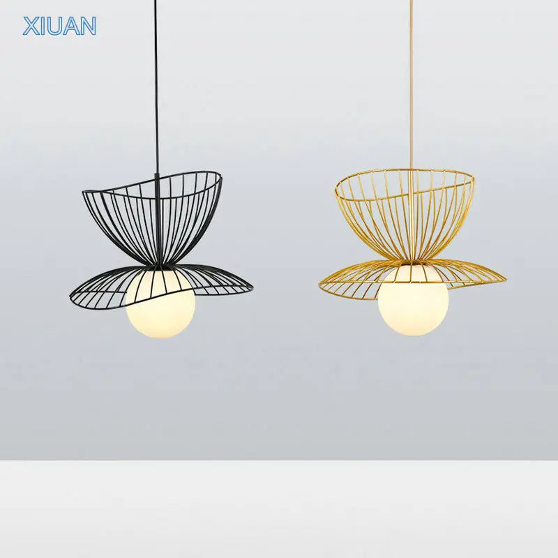Lampe Suspension LED Métal Or Noir Réglable