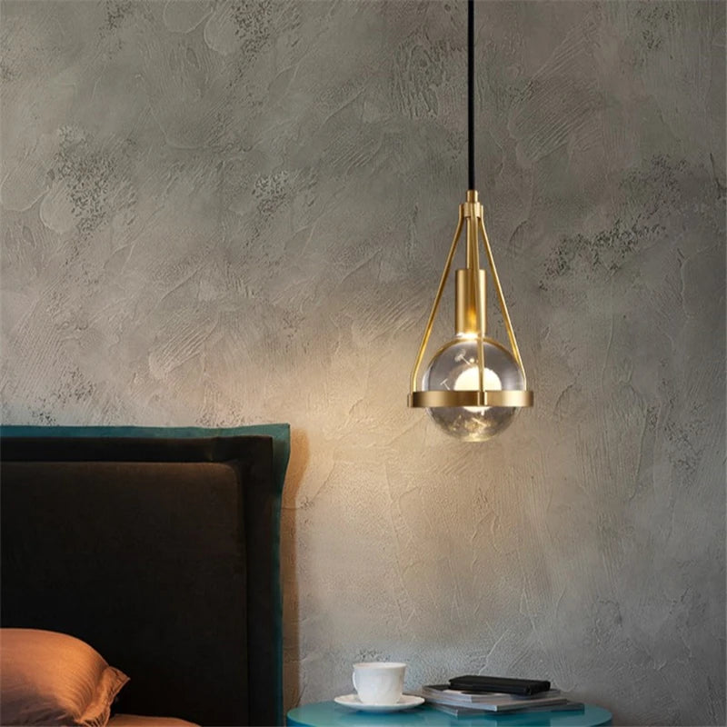 Suspension Cristal Cuivre Luxe Moderne