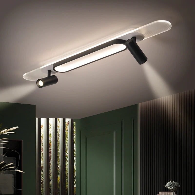 plafond moderne à leds avec spots pour maison