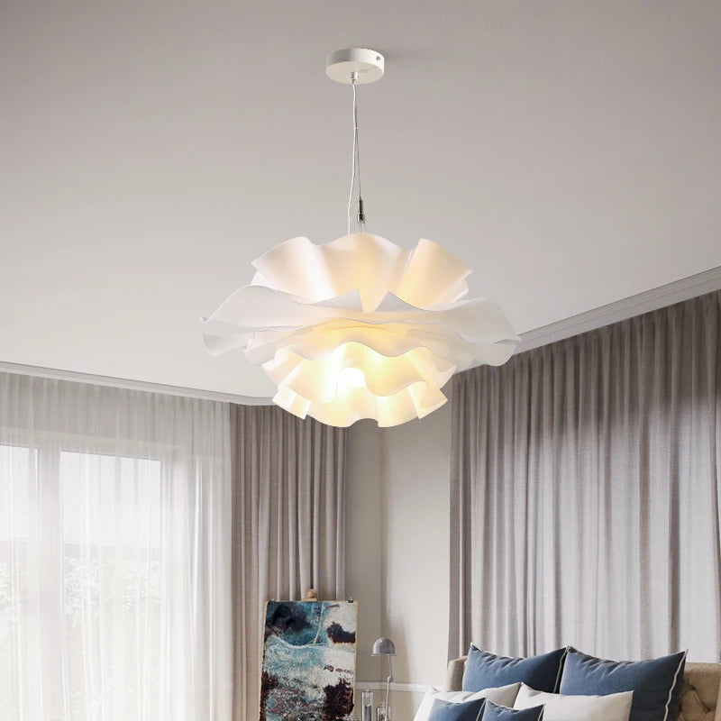 Lustre à fleurs blanches design nordique suspension pour chambre salon Bar lampe à manger chambre d'enfants suspension danoise