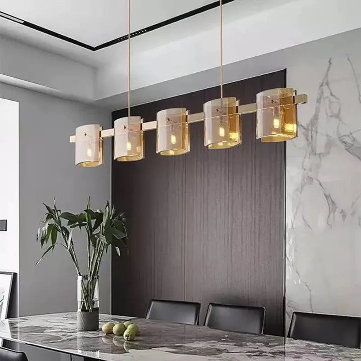 lustre moderne de luxe simple en verre led nordique