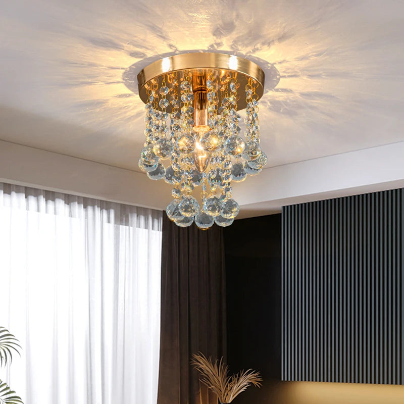 suspension en cristal doré et argenté décoratif