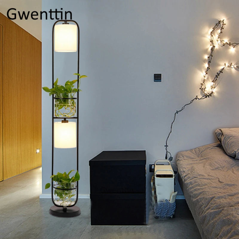 lampadaire moderne à led en verre pour décoration intérieure