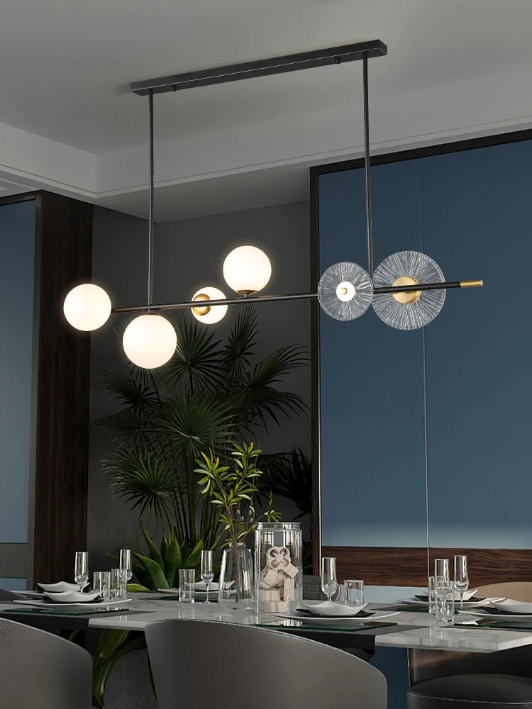 lustre led en verre style nordique pour décoration intérieure moderne