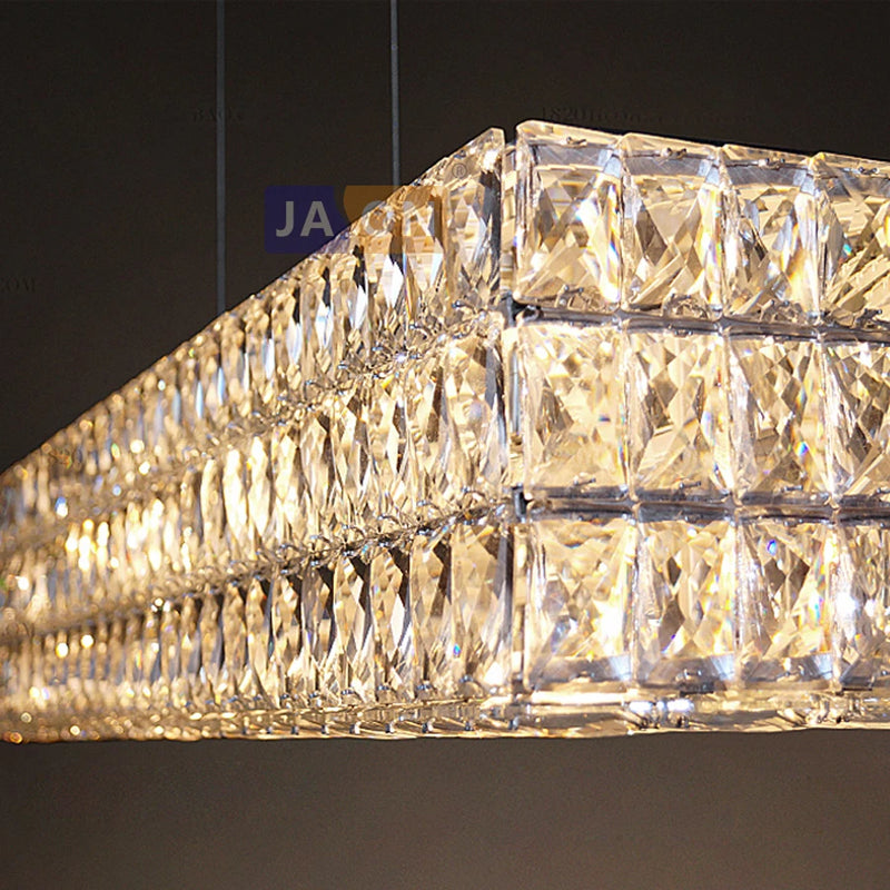 suspension en cristal rétro avec éclairage led élégant