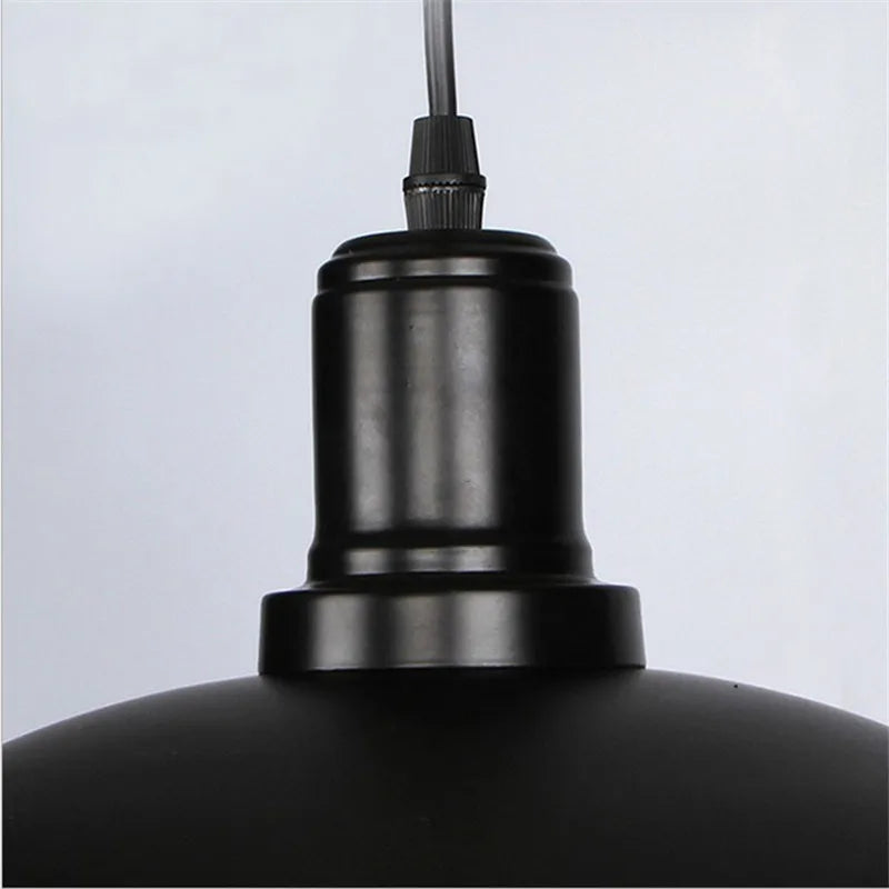 suspension industrielles vintage en métal noir led