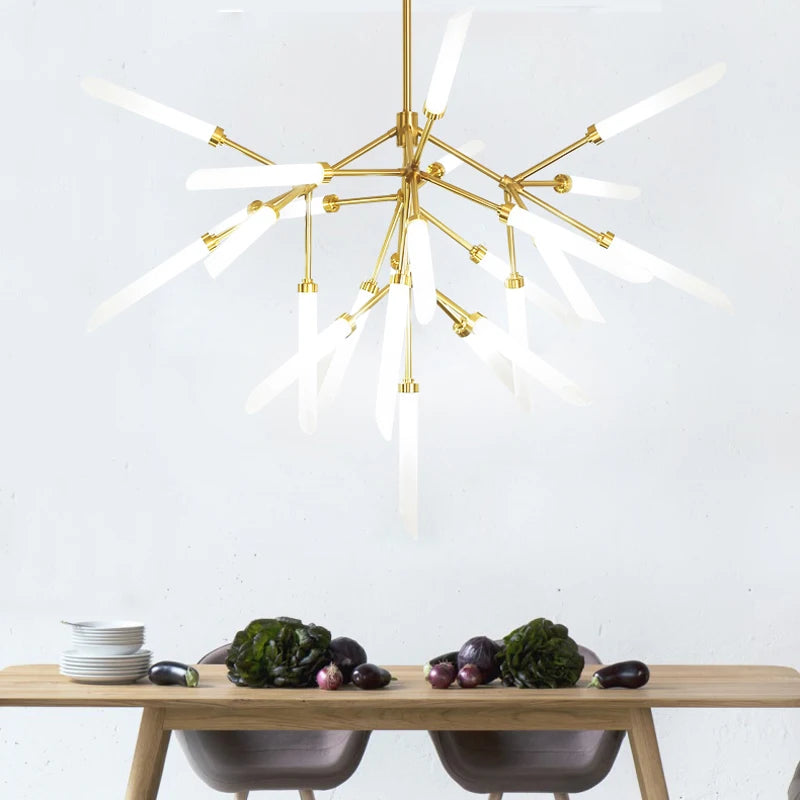 lustre postmoderne simple en forme de branche avec led luminaria