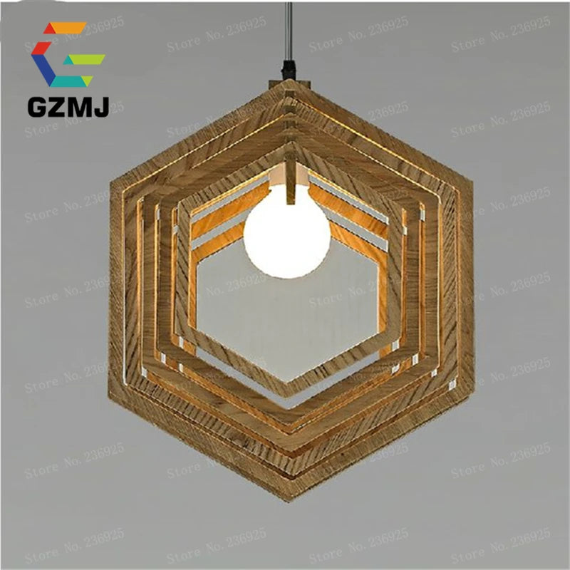 suspension vintage en bois style campagnard américain led