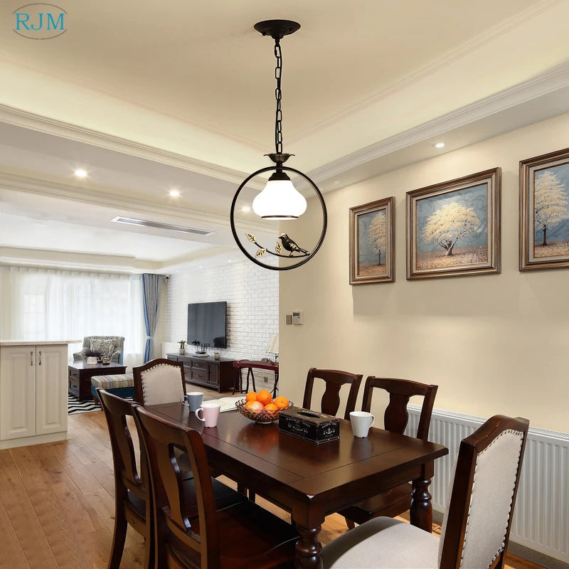 Lampe led suspendue fer simple déco intérieur