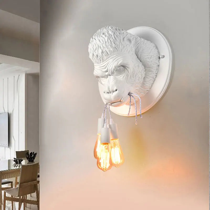 applique murale nordique en résine gorille avec led moderne