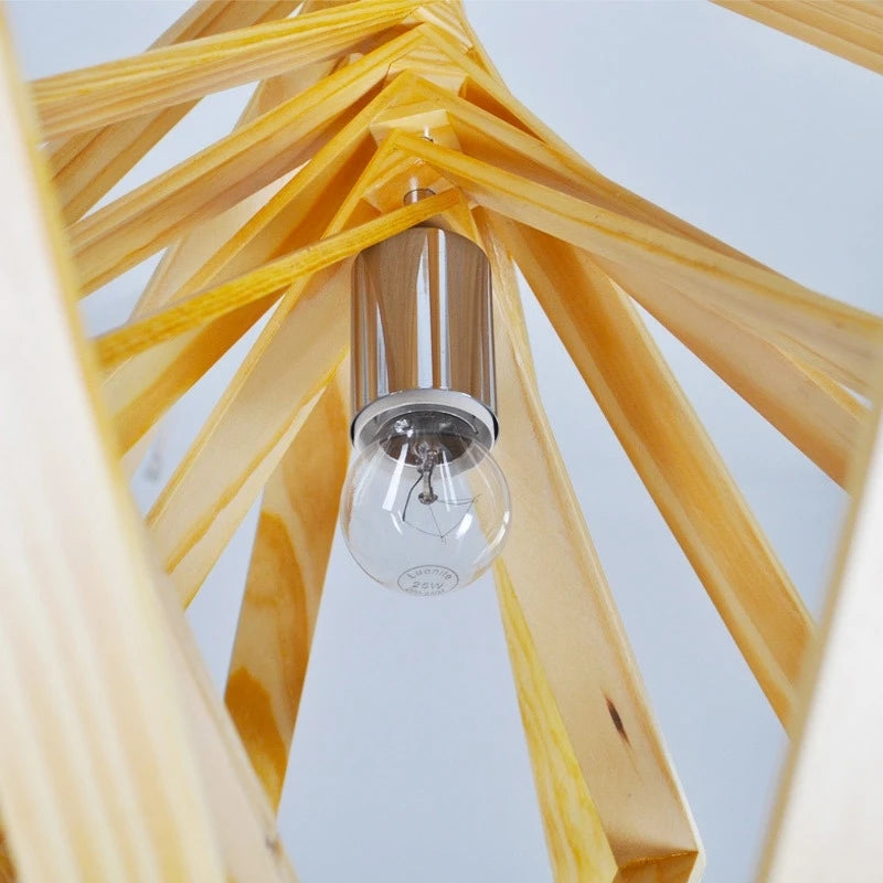 suspension luminaire carré rotatif en bois gzmj pour la maison