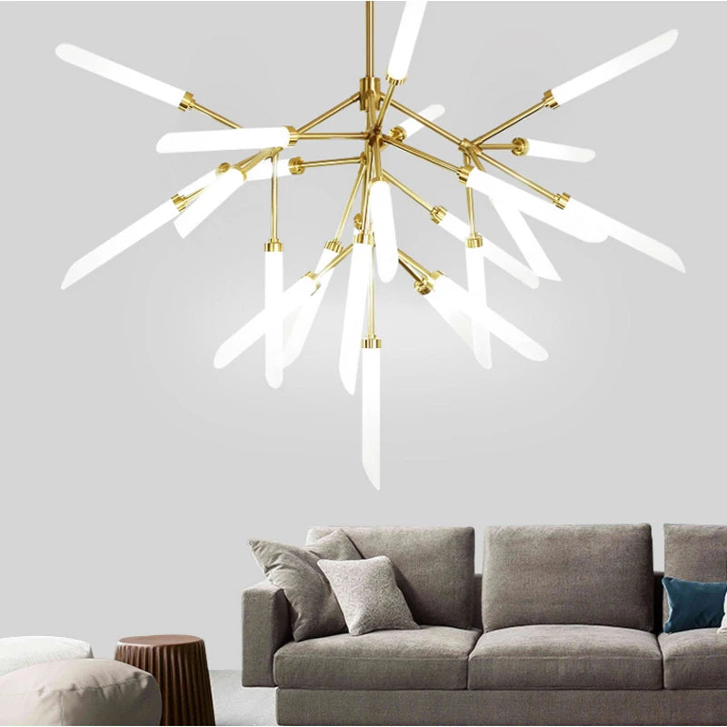 lustre postmoderne simple en forme de branche avec led luminaria