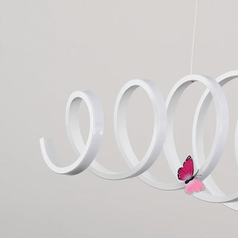 lustre moderne en aluminium avec lumières leds intégrées